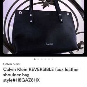 Calvin Klein Black Faux Leather Tote